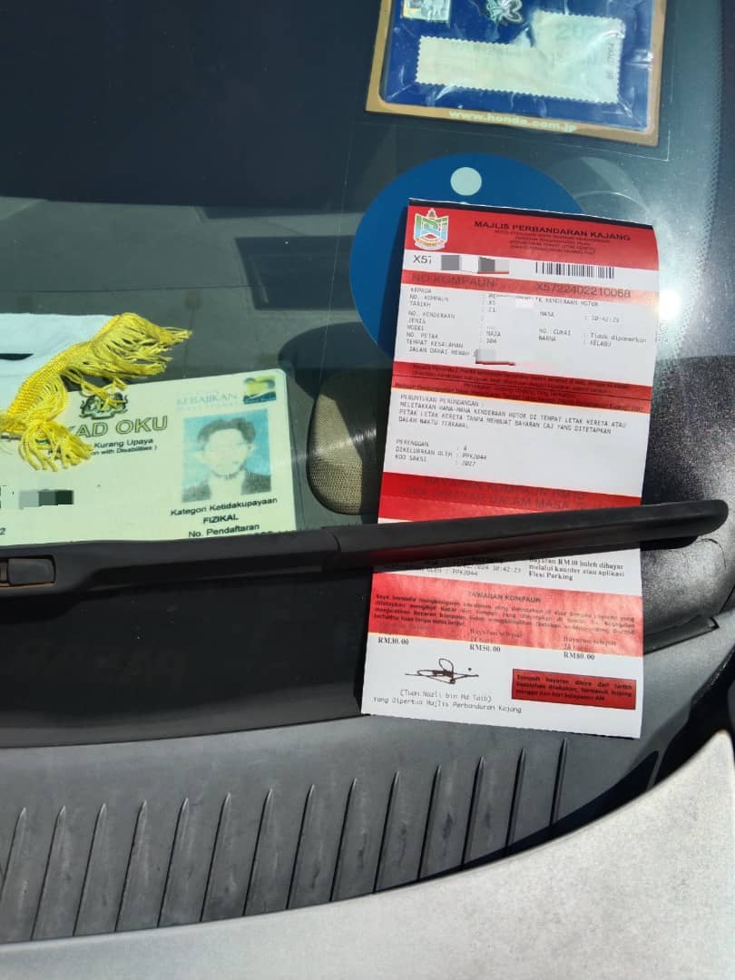 officer issued summoned for an OKU card holder