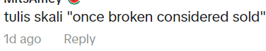 Once broken, considered sold