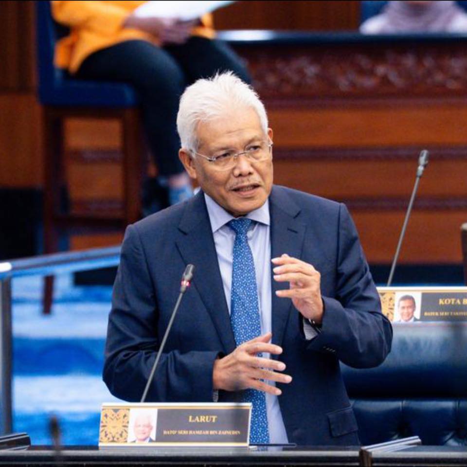 Opposition Leader Hamzah Zainudin in the parliament