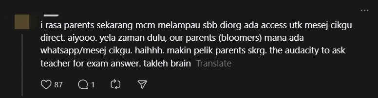 'Can Send Me?' — M'sian Teacher Stunned By Parent Asking For The Answers Of Child's Exam Paper comment 2