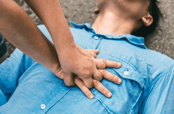 Person performing CPR