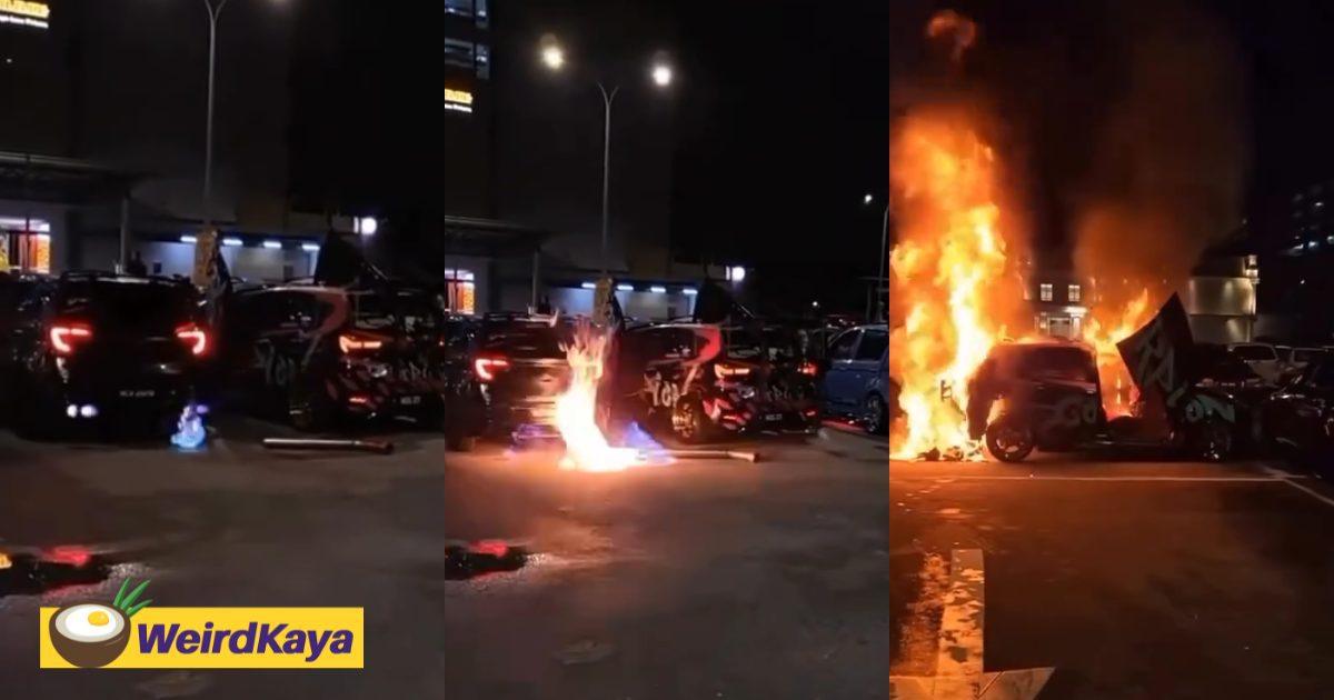 Perodua Myvi Catches Fire After Flaming Exhaust Stunt During Car Show at Klang Mall, No Injuries Reported