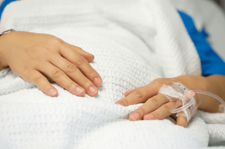 Person on hospital bed