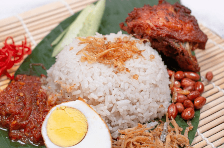 Plate of nasi lemak