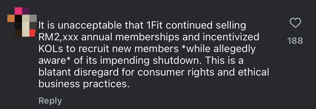 Popular Fitness App 1Fit Closes Down Abruptly, Leaving Many Users Affected comment 1