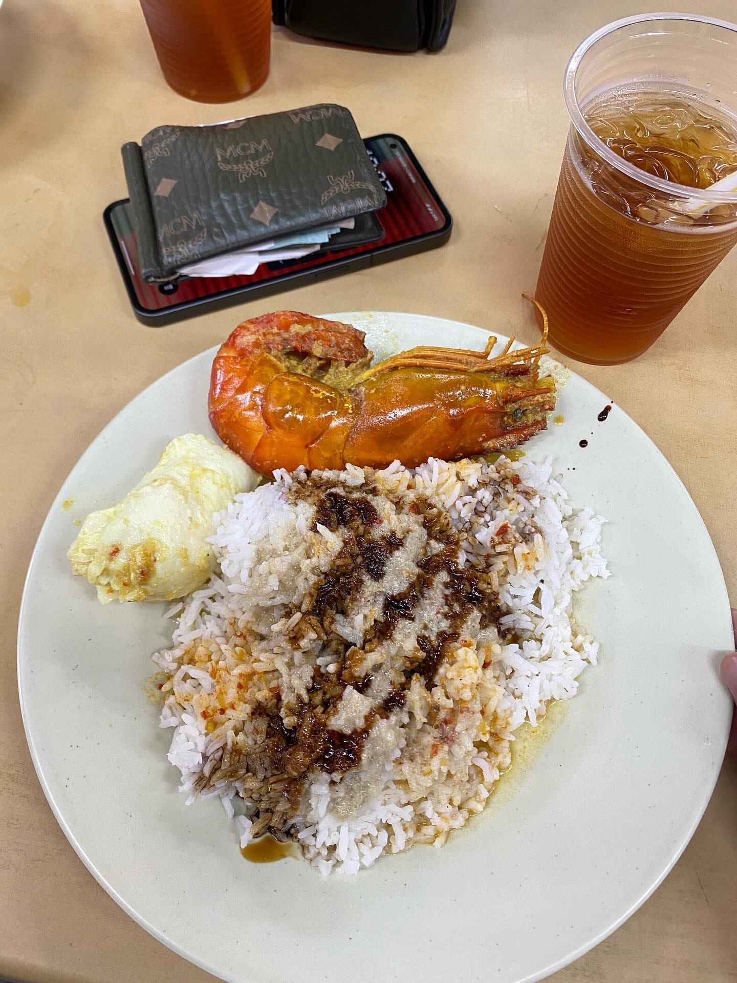 M'sian netizen's meal of RM30 tiger prawn, egg, and rice