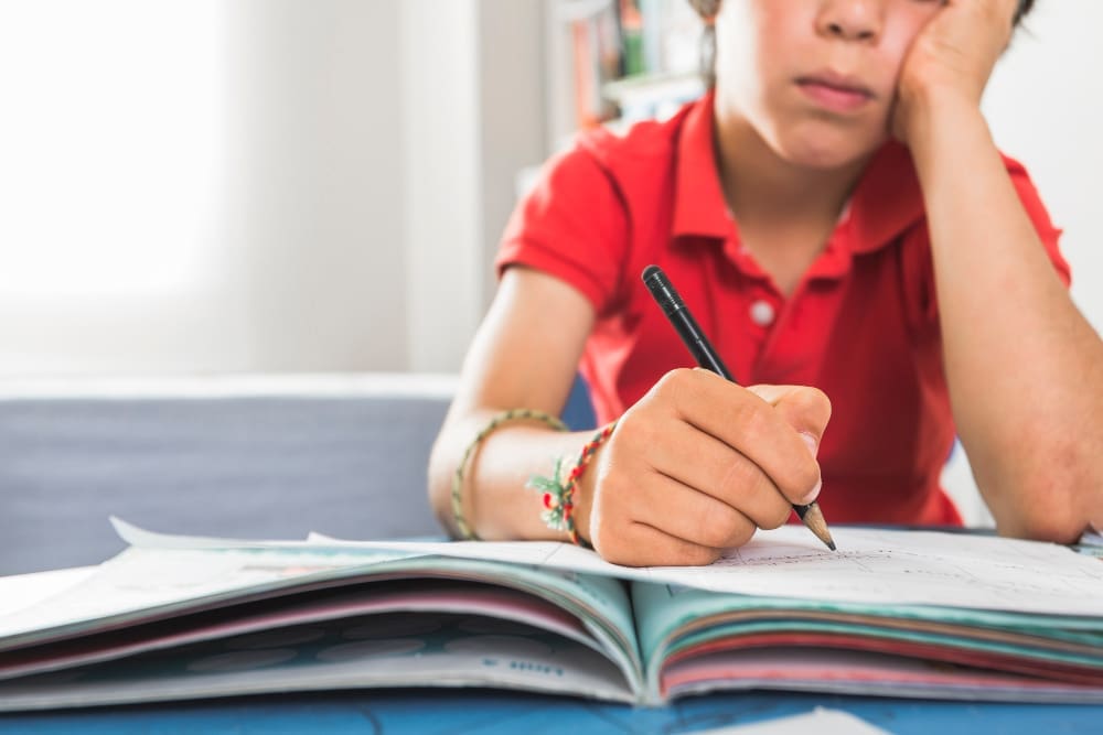 Kid doing homework