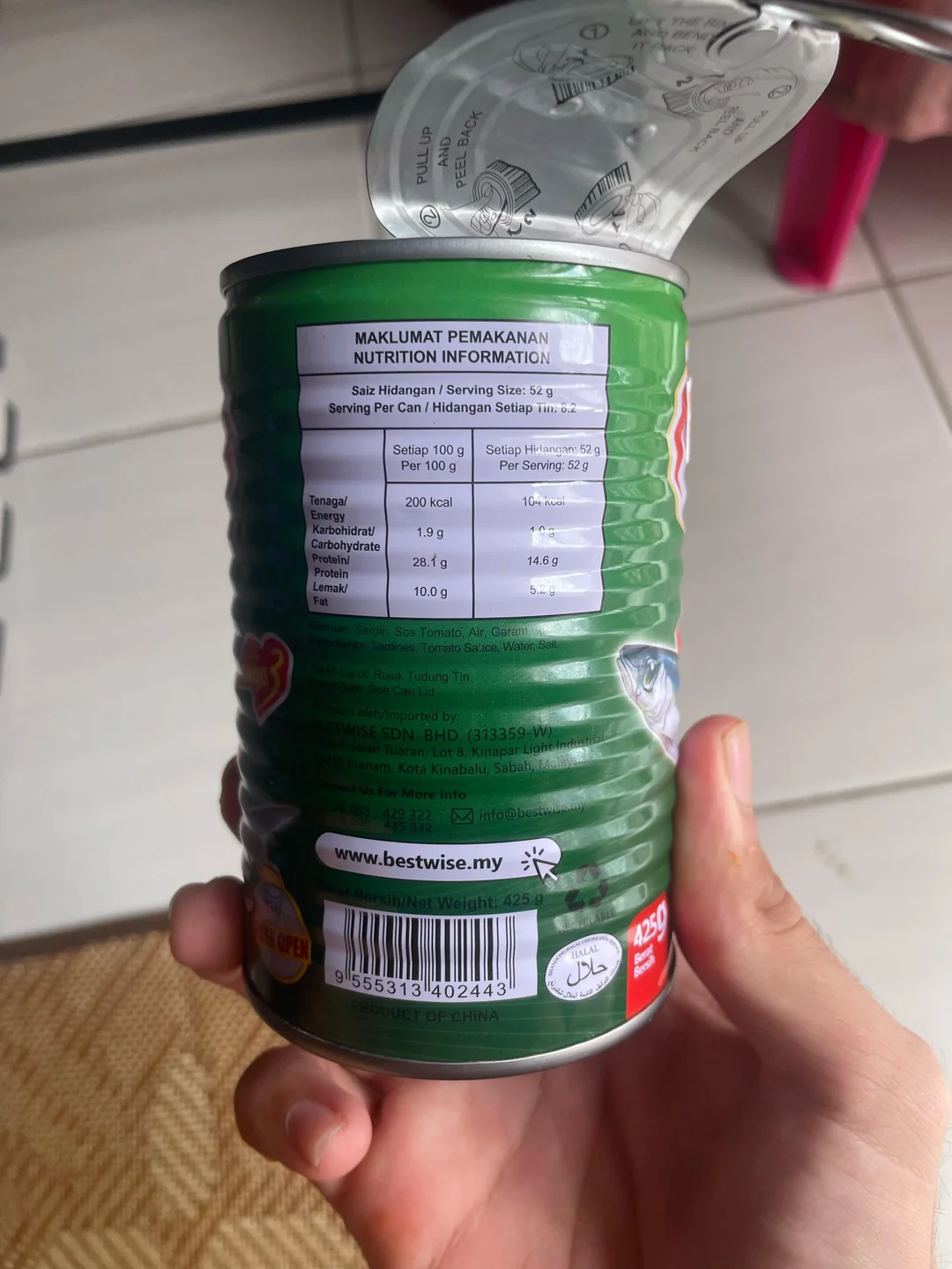 protein in a sardine can