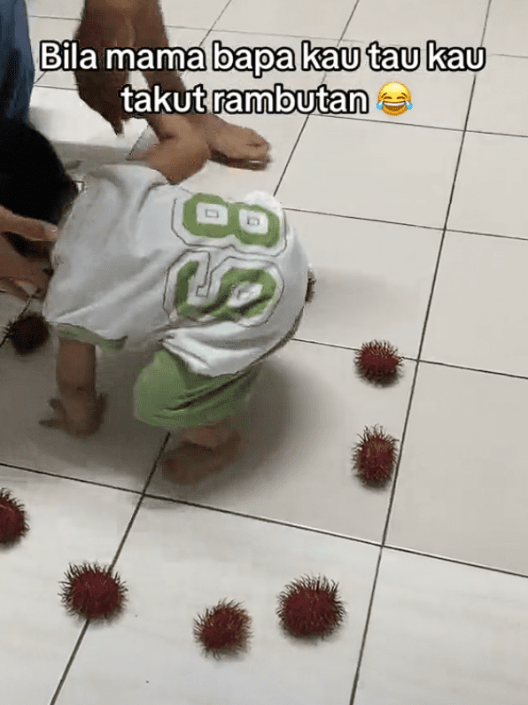 Rambutan prank on kid (1)