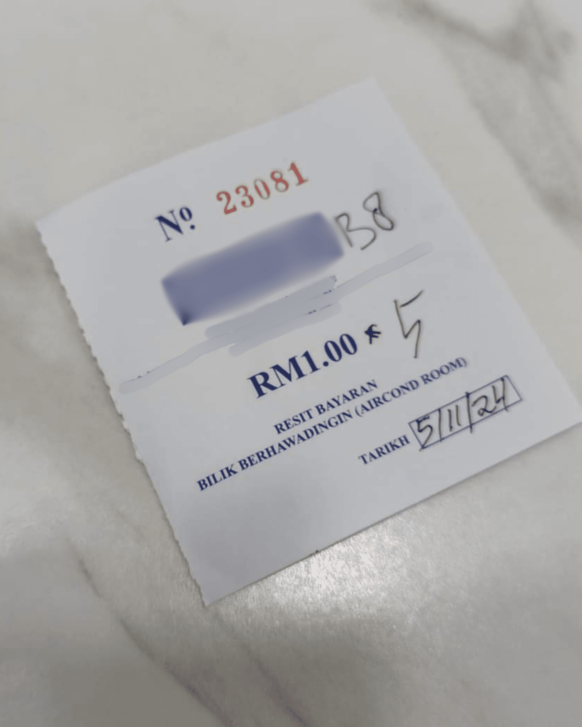 Receipt for aircond