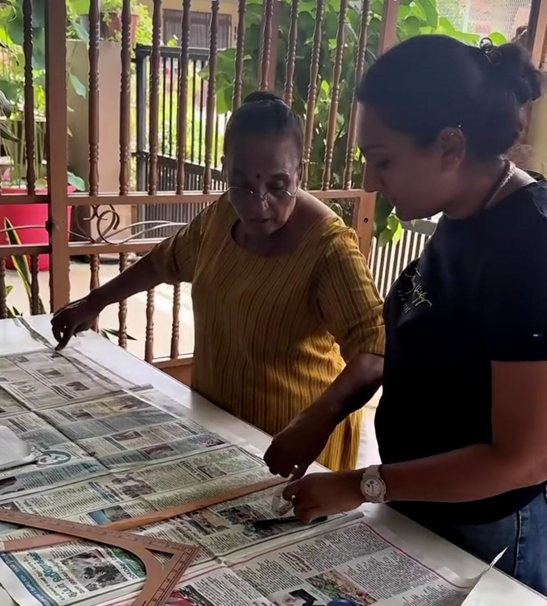 rekha with her mother at her house