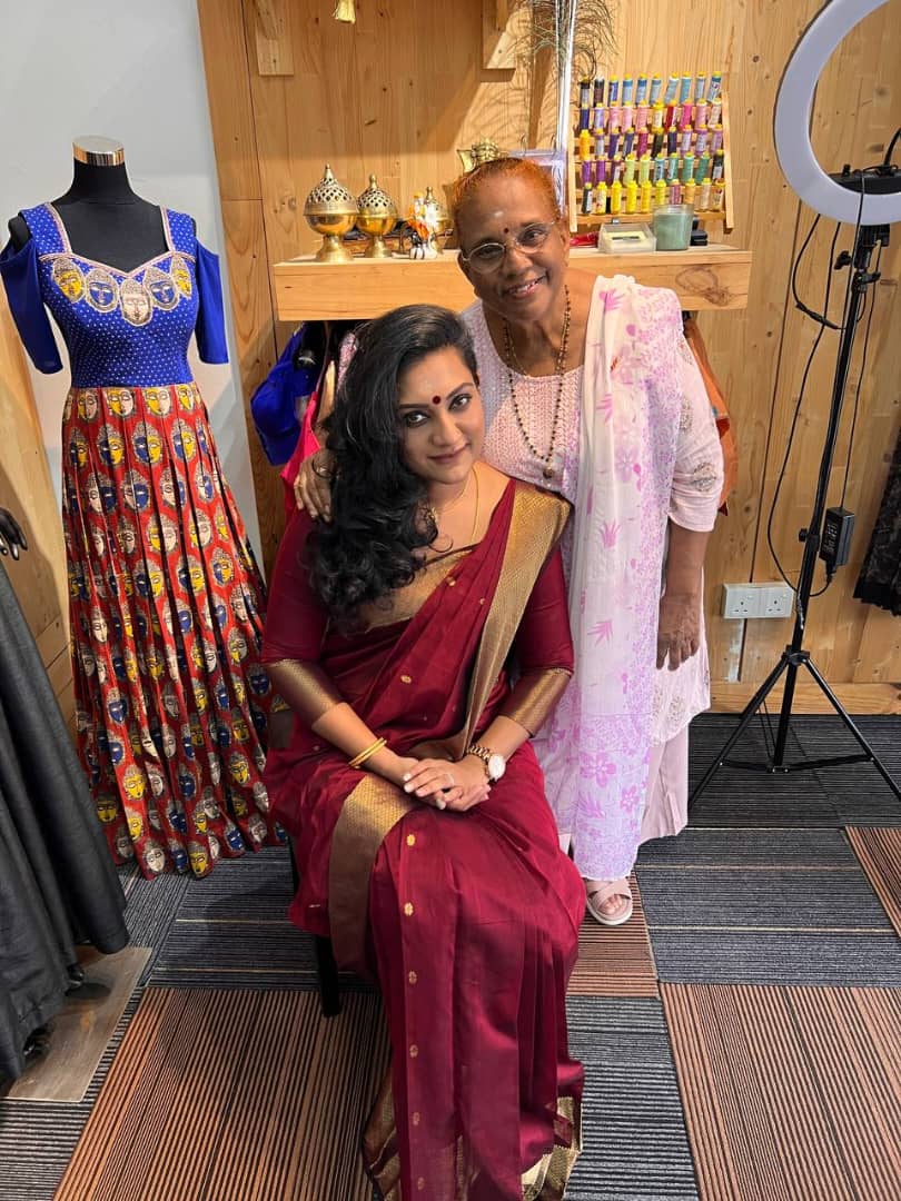 Rekha with her mother