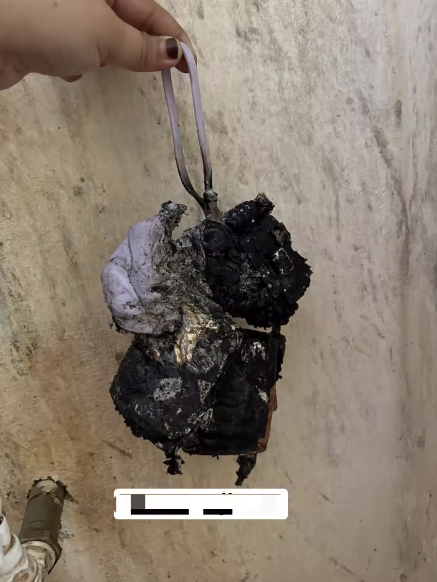 Remnant of exploding powerbank