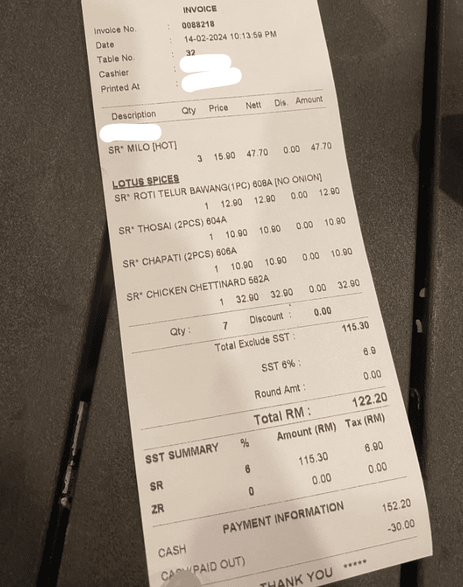 Restaurnat charges RM15 for Hot Milo