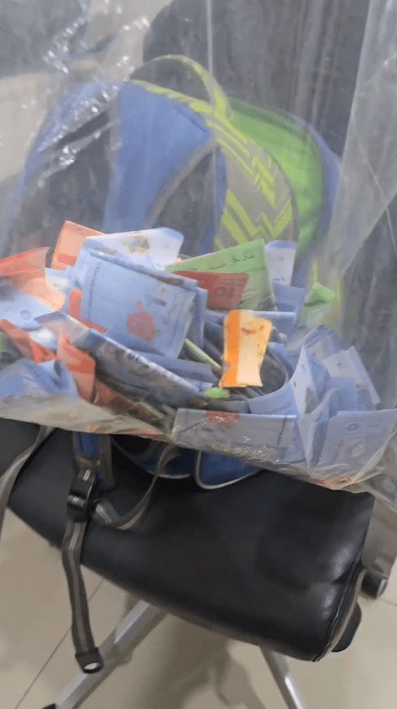 Ringgit notes inside plastic bag