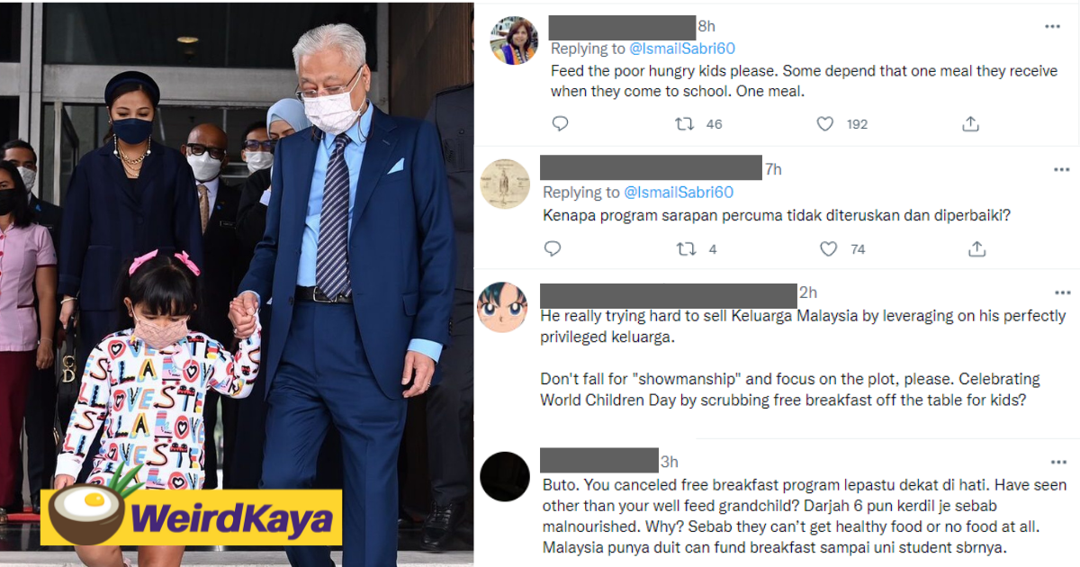 'children are very close to my heart but no free breakfast' netizens mock sabri's decision to suspend food programme | weirdkaya
