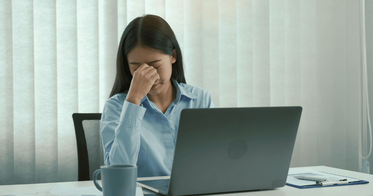 sad working woman