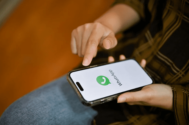 A person using WhatsApp