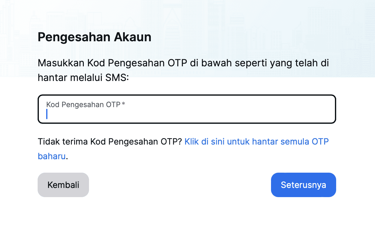 Phone number to required to receive OTP for PADU registration