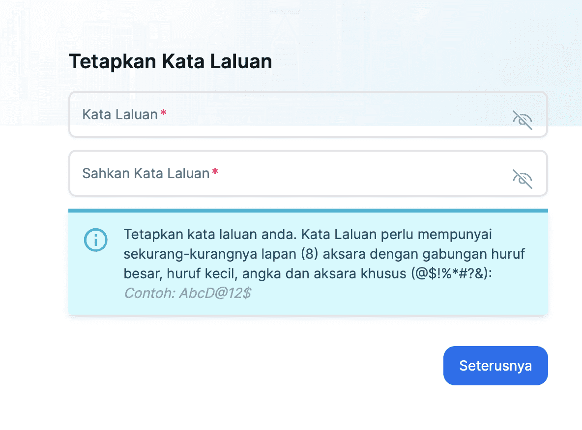 Password required for PADU registration 