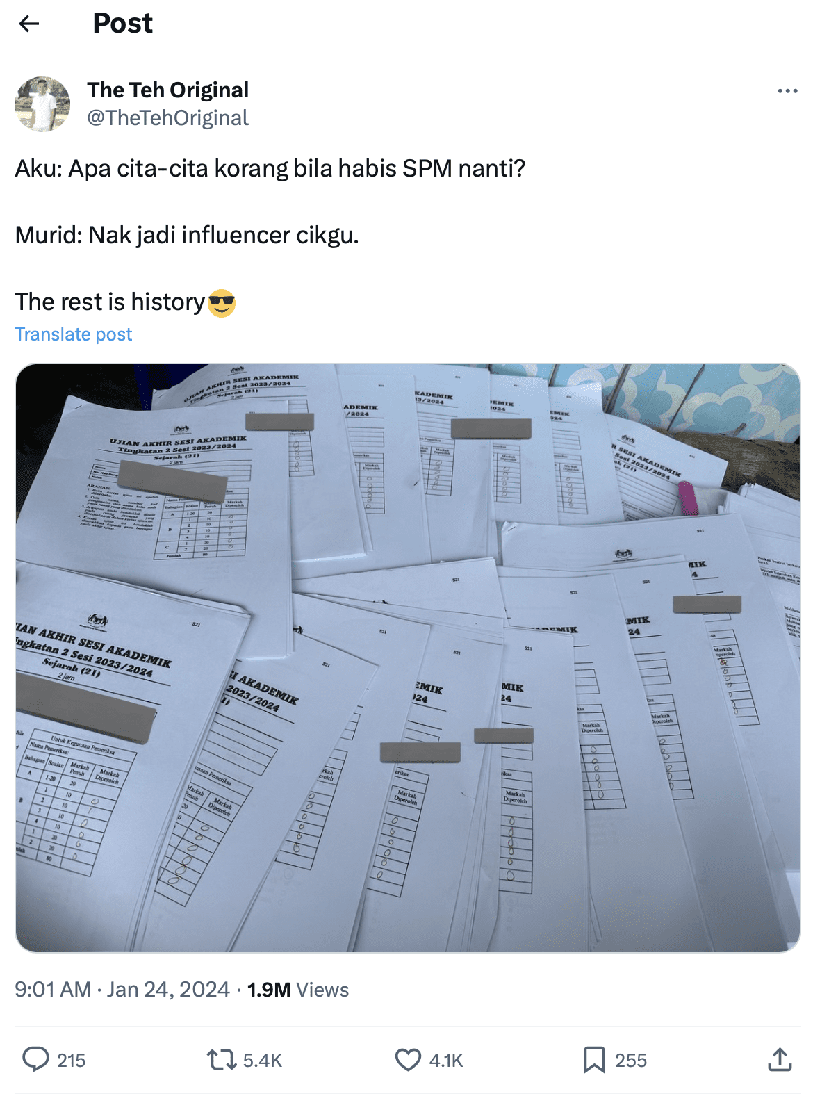 M'sian Teacher Reveals Over Half Of Form 2 Students Who Wanted To Be Influencers Scored 0 For History Paper
