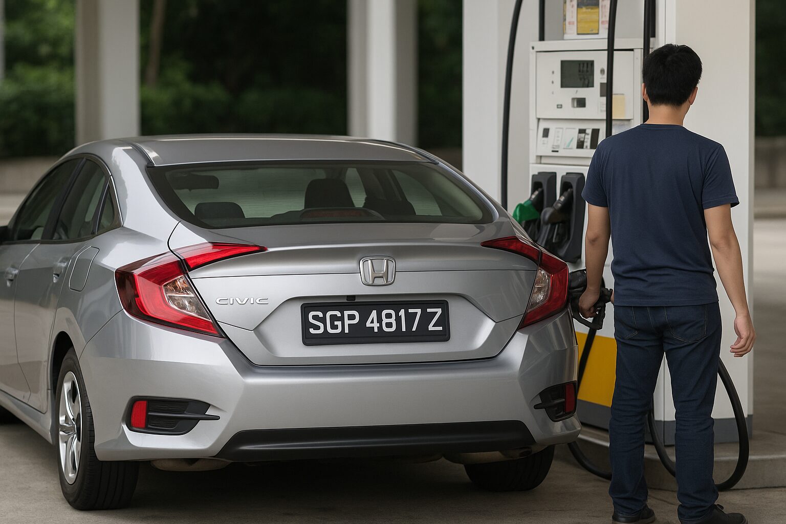 sg driver pumping petrol ai generated img