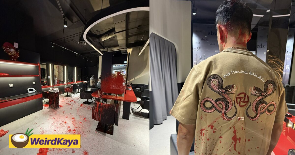SG Man Covered In Red Paint After JB Hair Salon Gets 'Paint Bombed', Said Staff Had To Drive Out To Make Police Report