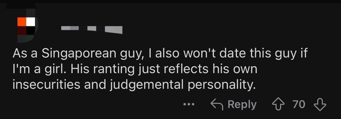 SG man rants about date netizen comment 2