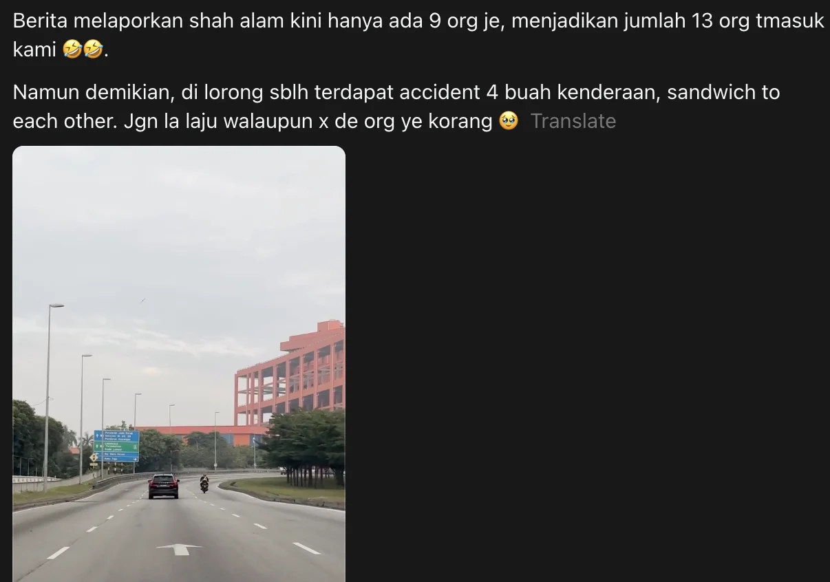 Shah Alam Traffic Experiences 'Healing' As M'sians Balik Kampung For CNY