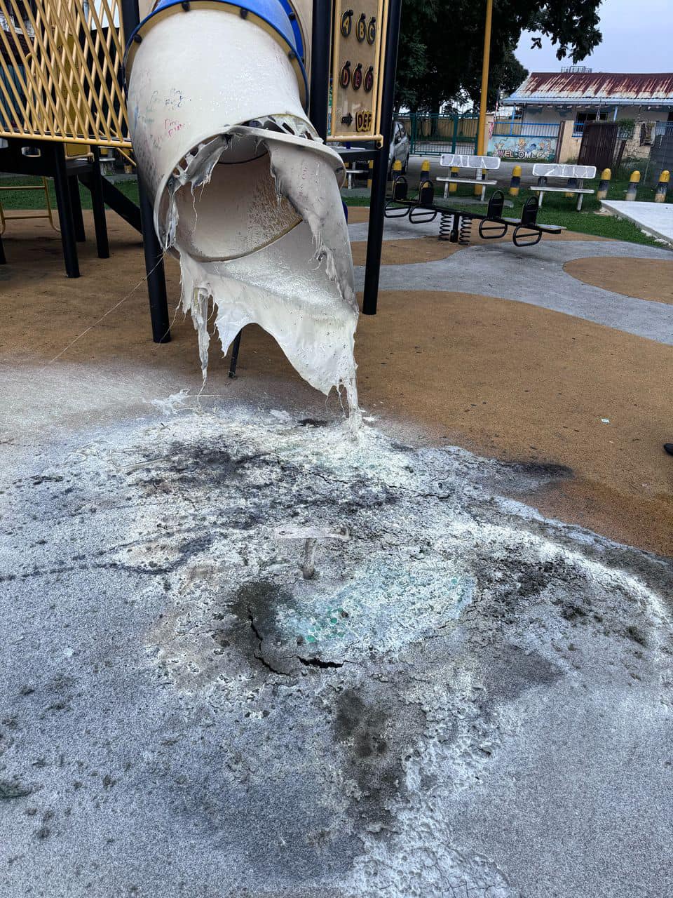 Slide destroyed by fire in Kepong