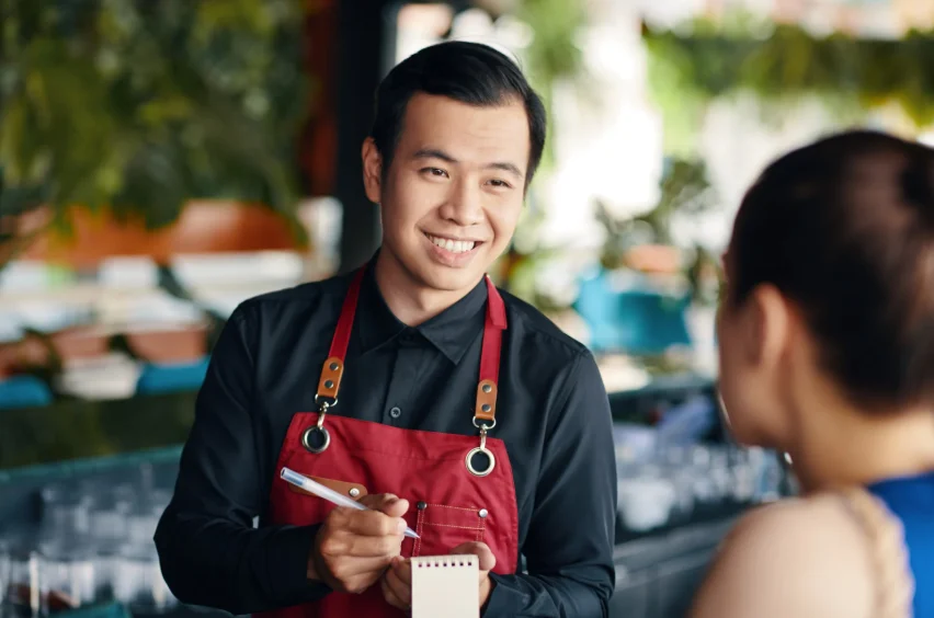 smiling waiter