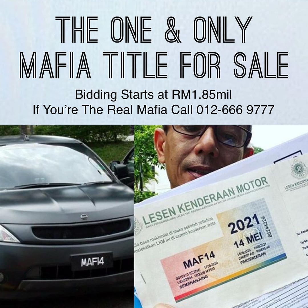Actor Azhar Sulaiman puts up 'MAFI4' number plate for bidding