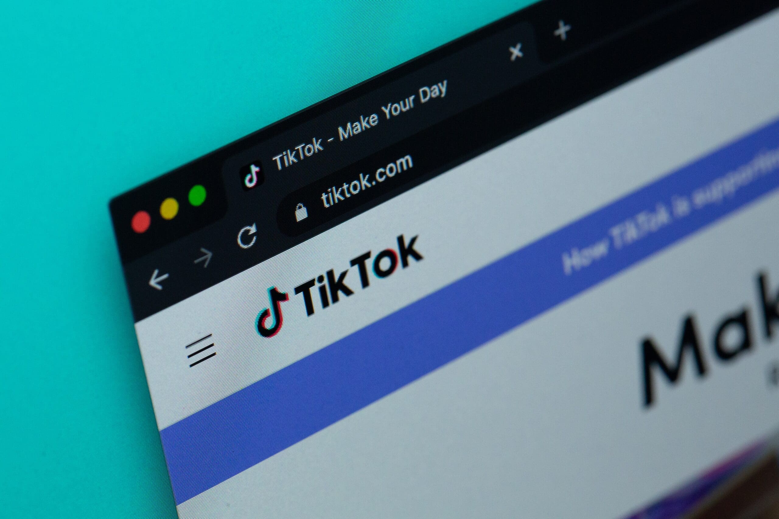 TikTok viewed from a laptop