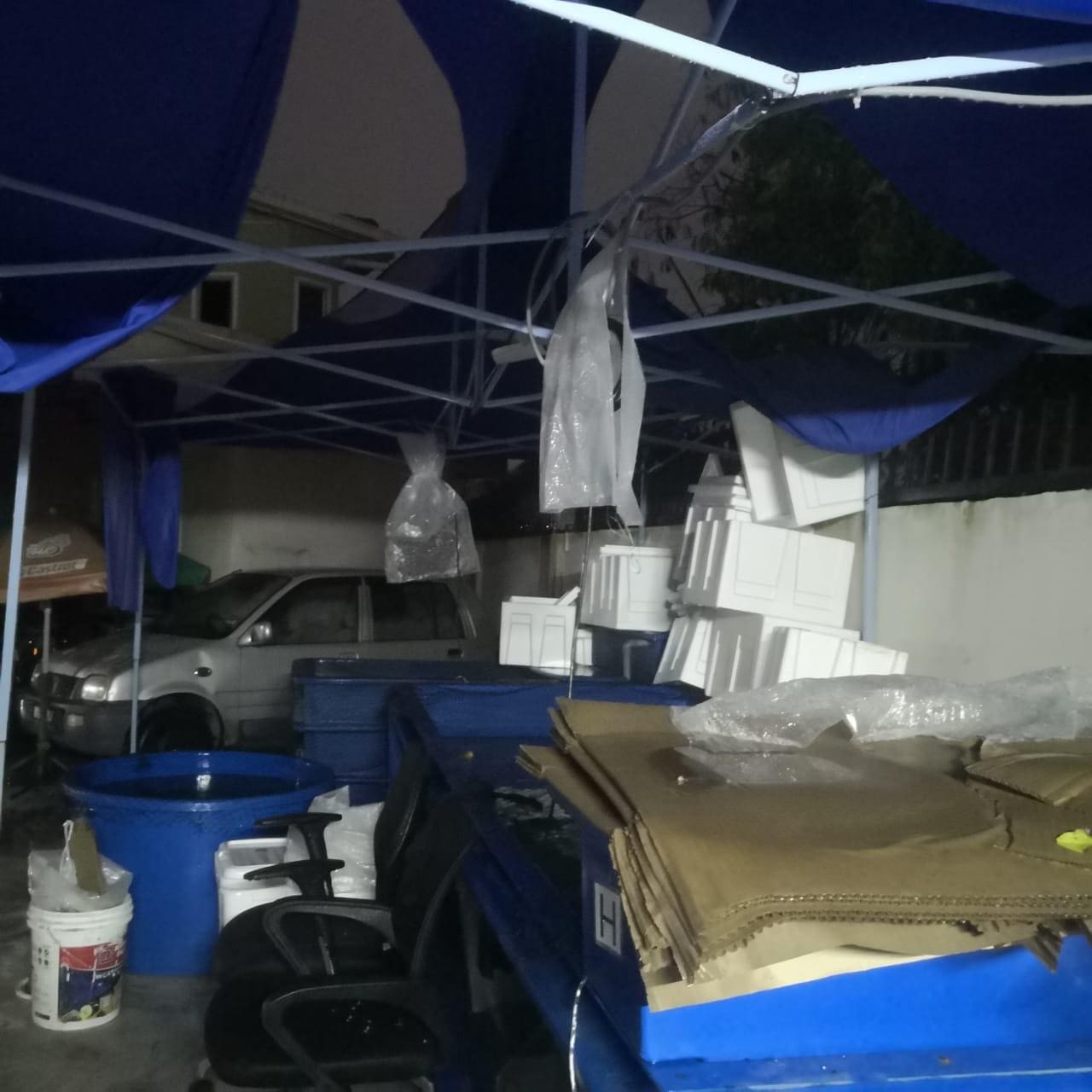 Spoiled roof at Cheras place after strong wind and rain
