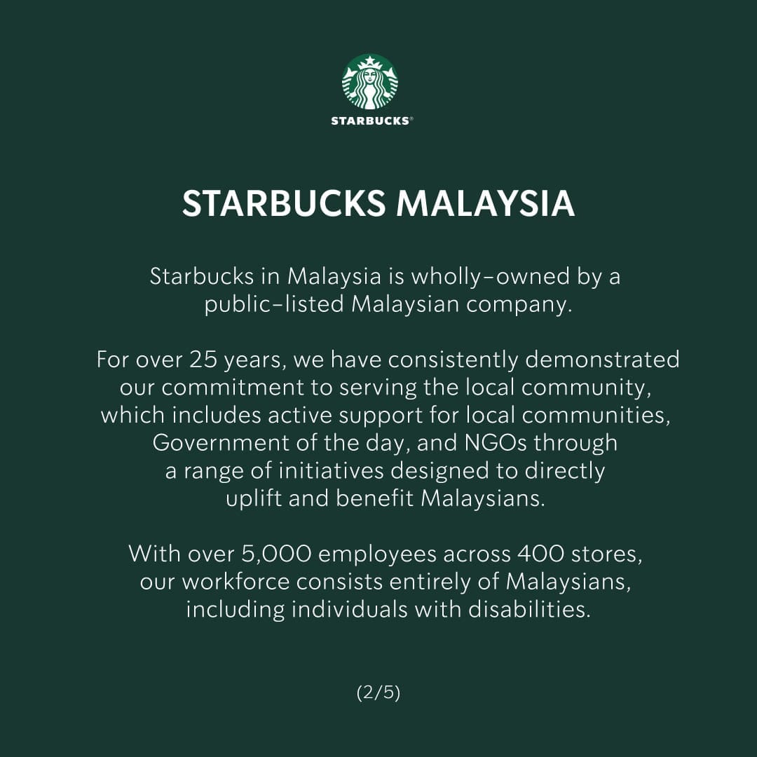 Starbucks Malayisa Statement