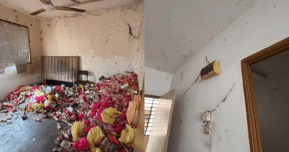 State of house that was trashed by male tenant