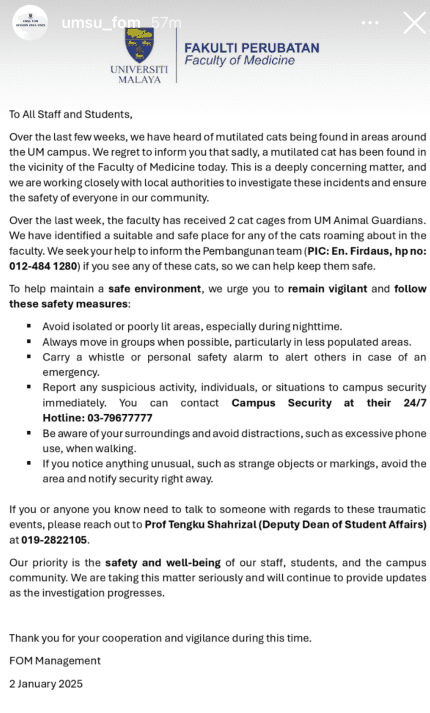 Statement on FOM and UMSU (2)