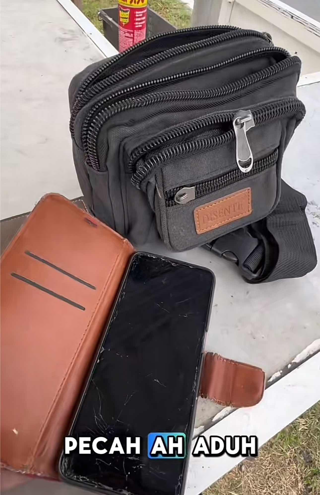 strangers bag found by the roadside
