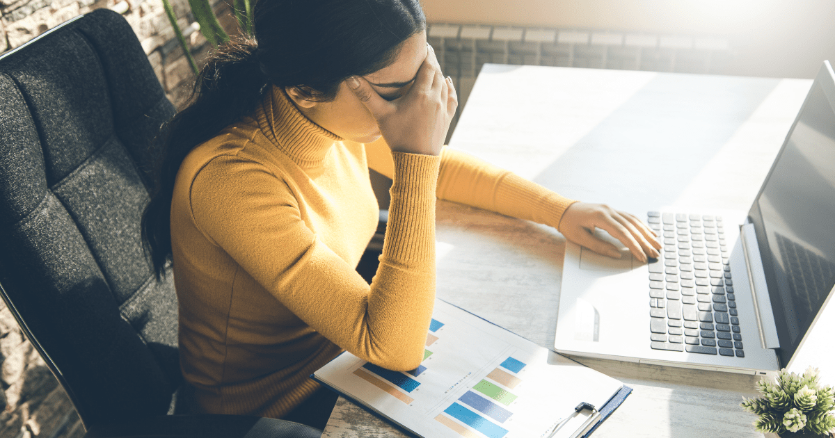 stress woman at office