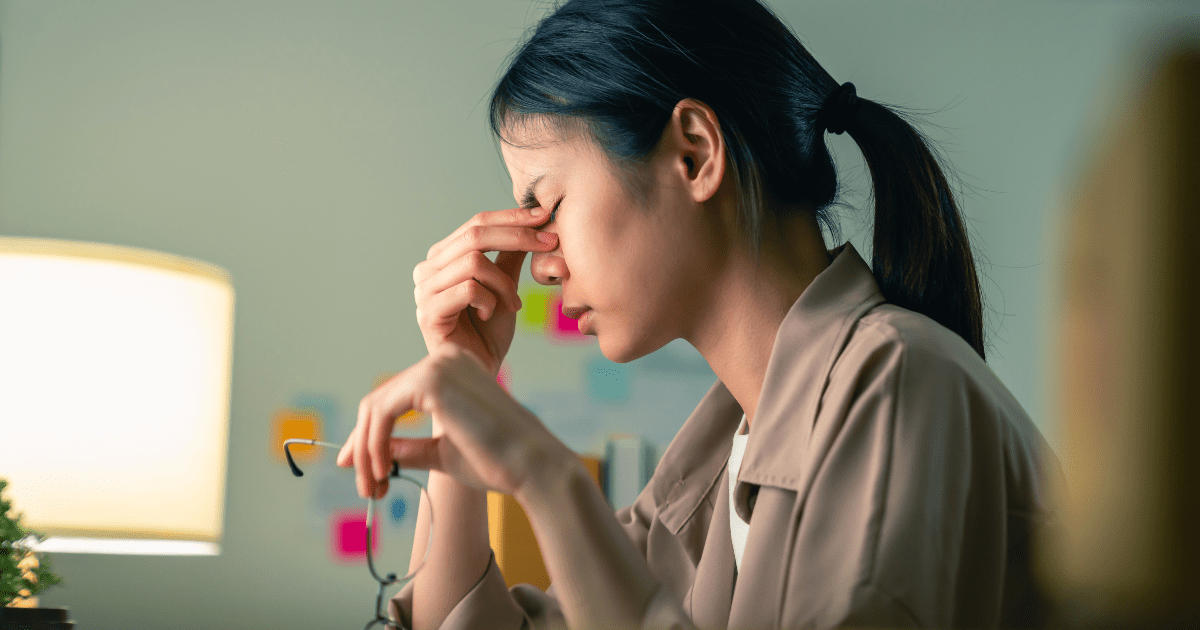 stress woman at work