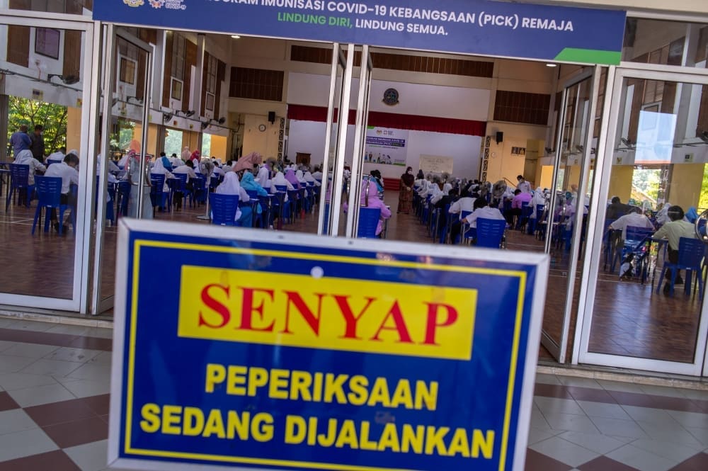 Student inside exam hall during SPM