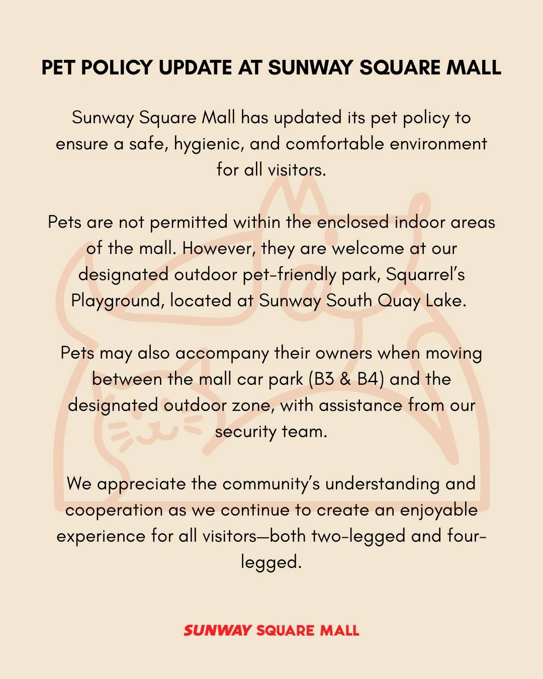 Sunway Square Mall U-Turns On Pet Friendly Policy, Pets No Longer Allowed Indoors 1