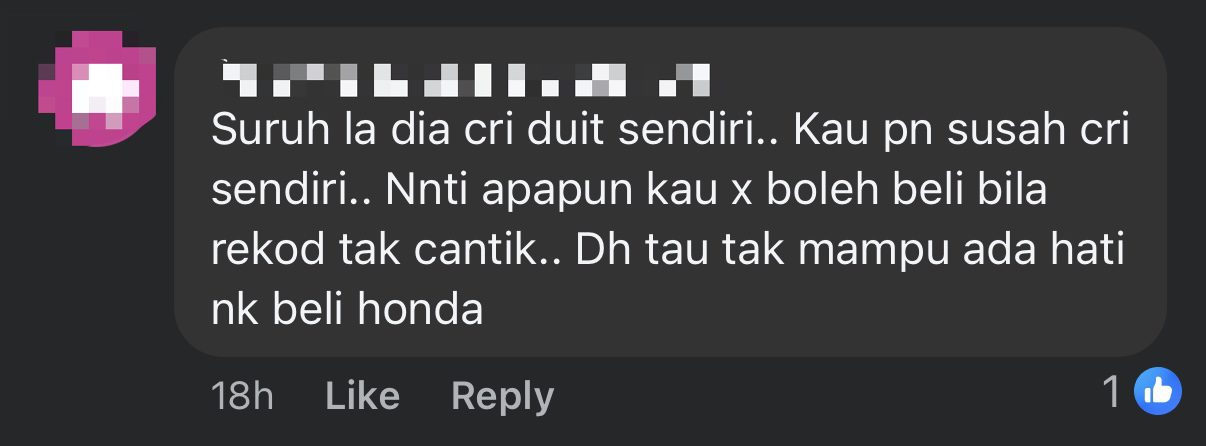 Fiancé Of M'sian Working As Nurse In SG Asks Her To Apply For Loan On His Behalf So He Could Own RM400K Car comment 2
