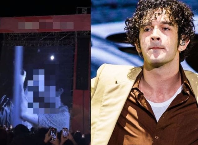 The 1975 member kissing incident