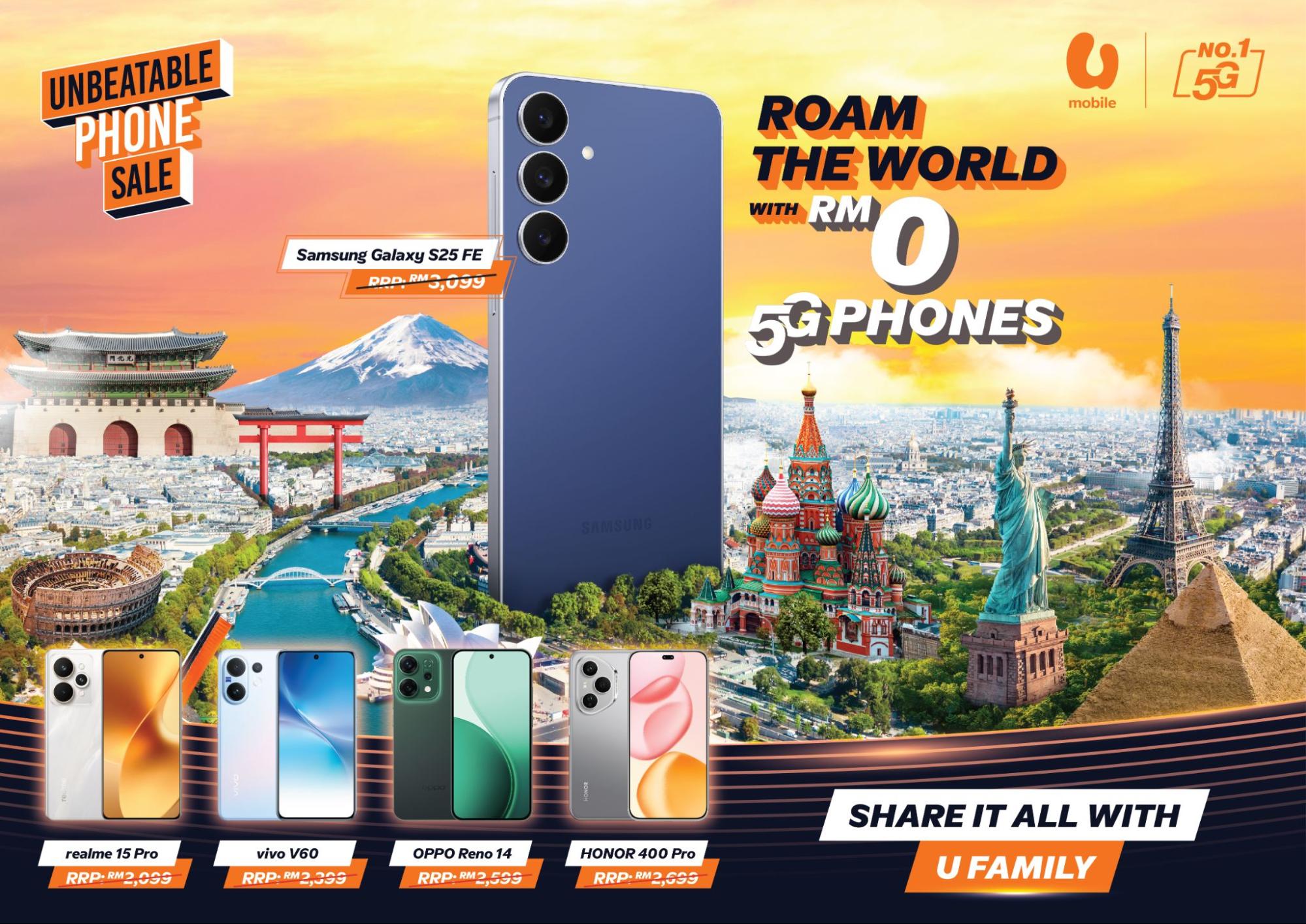 The Hottest Unbeatable Phone Sale Is Back! U Mobile Is Offering FREE 5G Phones With FREE Global Roaming