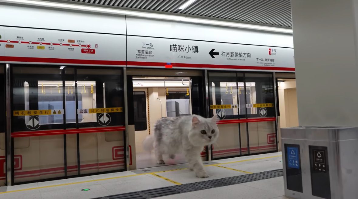 This YouTuber Spends 4 Months Building Mini Subway Station For His Maine Coon Cats