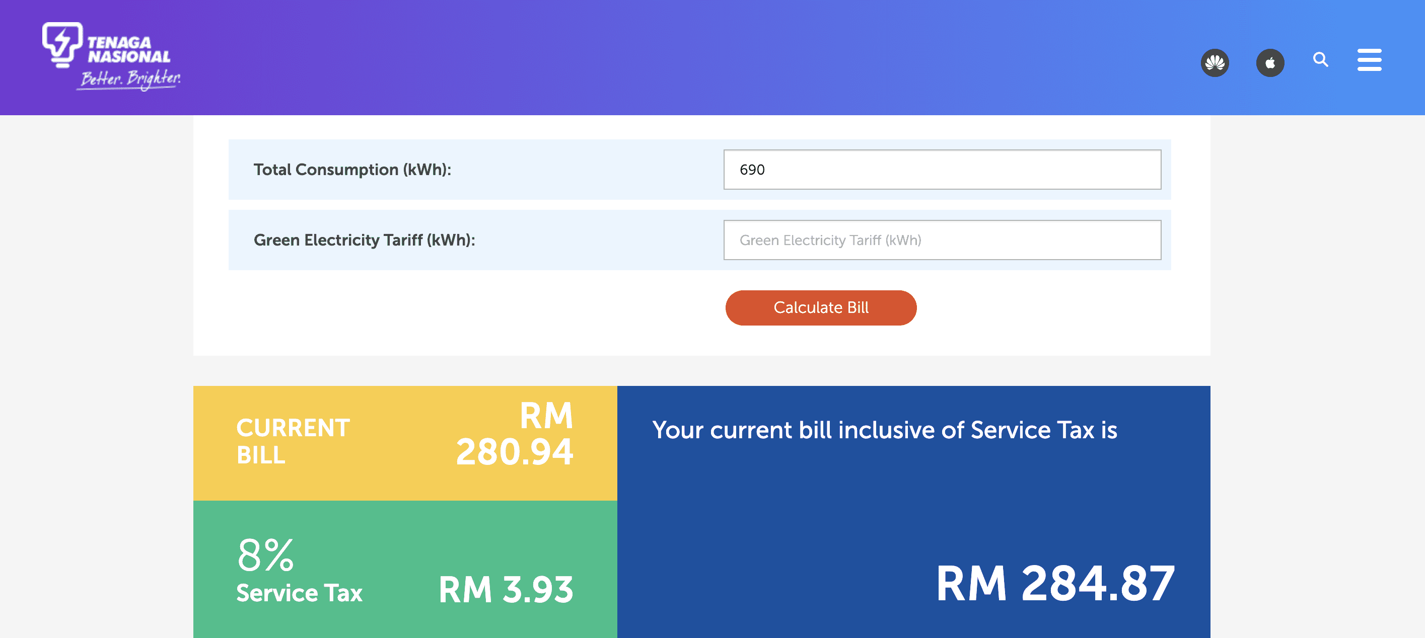 TNB Calculator