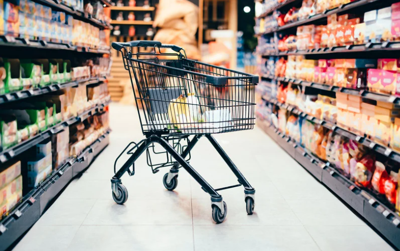 Trolley with groceries