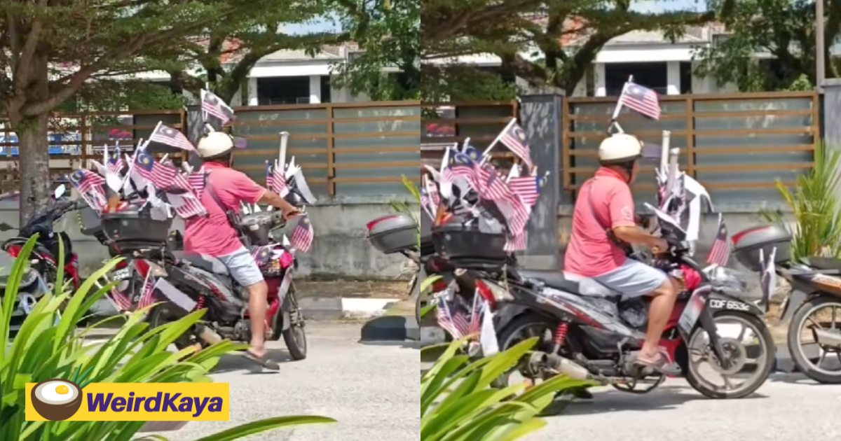 'True Merdeka Spirit' – M'sian Uncle Adorns Motorbike With Jalur Gemilang & Pahang Flags