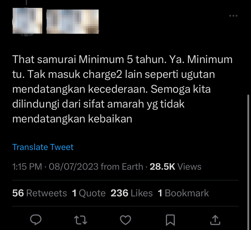 Netizens weigh in on man who threatens motorist with samurai